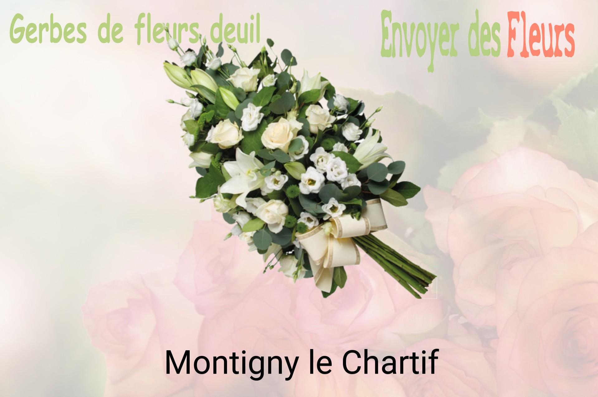 Gerbe de fleurs de deuil livrée à Montigny-le-Chartif